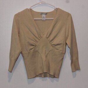 Lillie Rubin Creame V-Neck Pullover Cardigan Sweater Women's Size M